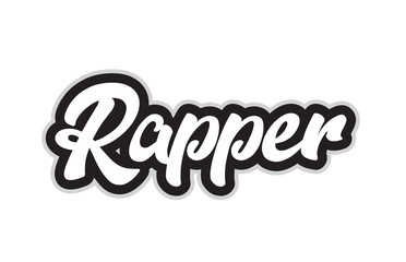 black and white rapper hand written word text for typography logo design - obrazy, fototapety, plakaty