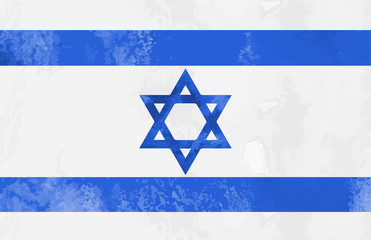 Watercolor Israel flag background. vector illustration. eps 10