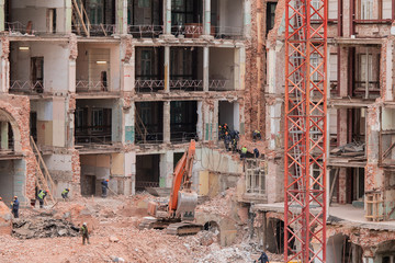 Reconstruction of the old brick building