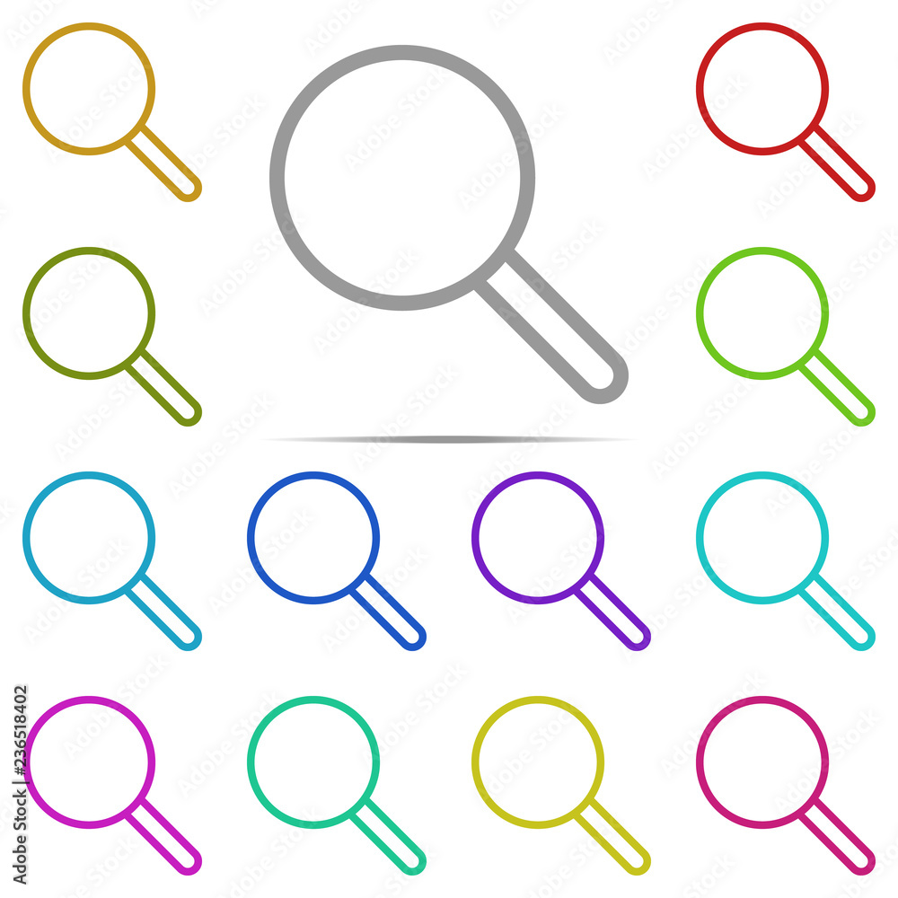 Poster search icon in multi color. simple outline vector of web, minimalistic set for ui and ux, website or