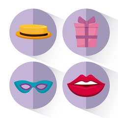 set accessories of party decorative