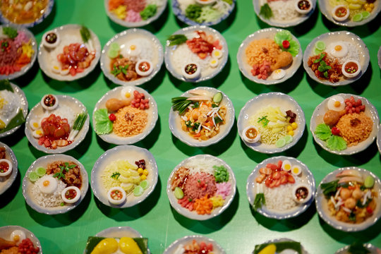 Small model cutlery food at night market in Chiang Mai, Thailand
