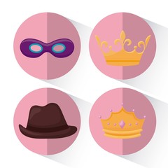 set accessories of party decorative