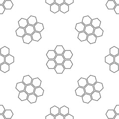 Fototapeta premium Honeycomb sign icon seamless pattern on white background. Honey cells symbol. Sweet natural food. Flat design. Vector Illustration