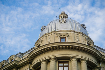 Fototapeta na wymiar The Aula Magna Dome of the Academy of Economic Studies, Bucharest, Romania