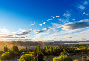 View of the landscape in Calafate, Patagonia, Argentina. Copy space for text.