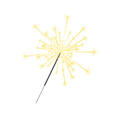 Bengal or indian light sparkler, Bright sparks , Bengal fire firework isolated . Salute element for celebration of holidays and parties, weddings and birthdays.