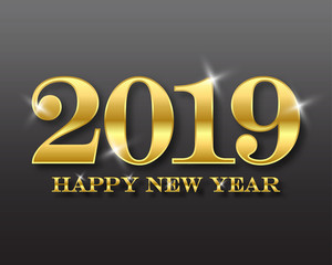 Happy new year 2019 . Greetings card. Colorful design. Vector illustration.