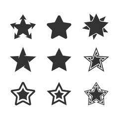 Star icon set vector