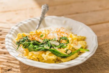Egg and Spinach Breakfast in Bowl