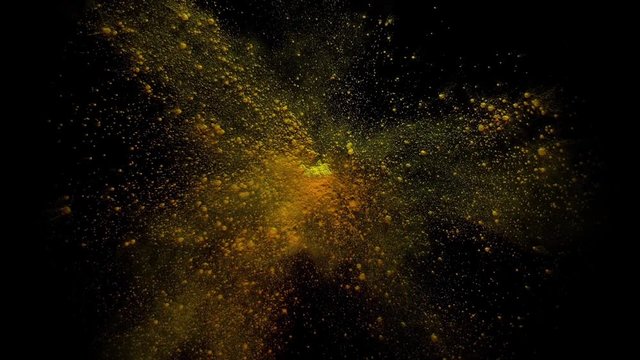 Scatter of colored dry paint on a black background HD