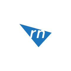 initial two letter rn negative space triangle logo