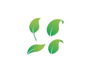 Logos of green leaf ecology nature element vector