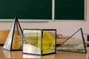 old models of three-dimensional geometric shapes.geometry