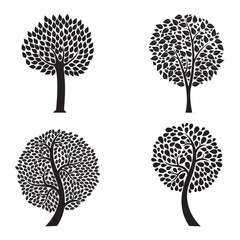 Vector Tree Simple Silhouette Symbol Nature Ecology Element