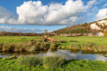 Looking over the railway land in Lewes, during winter