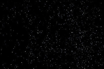 Texture of snow or starry sky isolated on black background