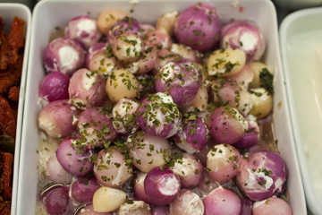 Delicious spring onions with parsley