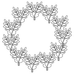 wreath floral leaves foliage white background