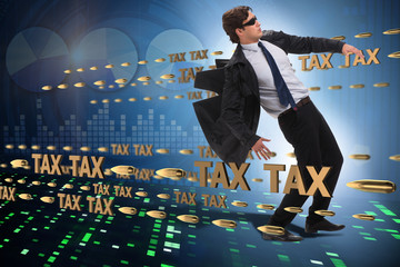 Business concept of tax payments burden