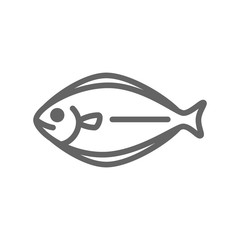 Simple fish line icon. Symbol and sign illustration design. Isolated on white background