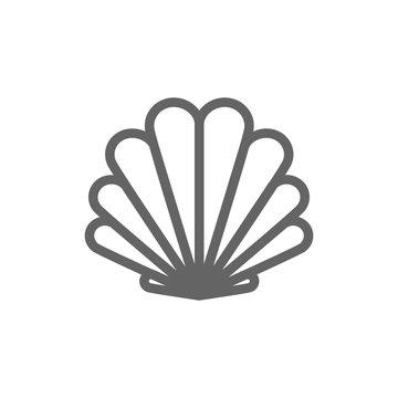 Simple shell line icon. Symbol and sign illustration design. Isolated on white background