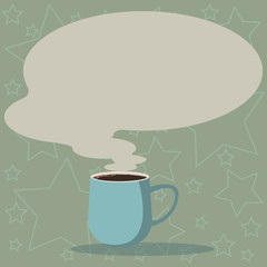 Design business concept Business ad for website promotion banners empty social media ad. Mug Vector Cup of Hot Coffee with Blank Color Speech Bubble as Steam icon