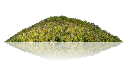 Mountain, isolated island on a white background with a trail