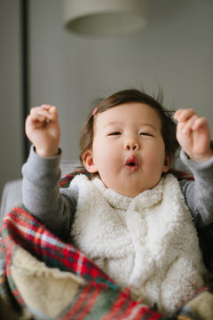 Happy baby singing and dancing