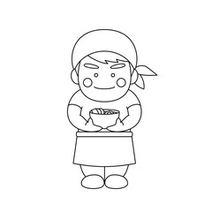 男性キャラクターラーメン