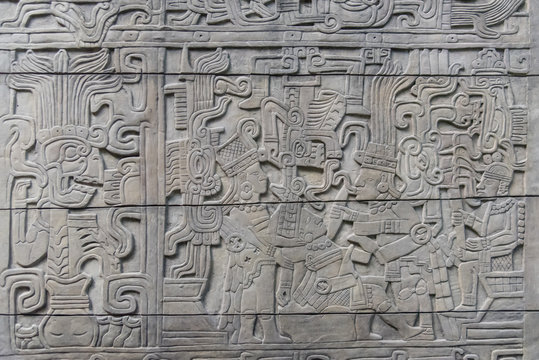 retablo maya de piedra de la cultura antigua mexicana