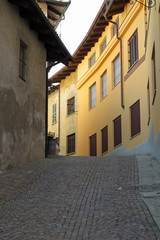Barolo, Italy 04-10-2011 Street scene of the town of Barolo in the Piemonte wine region of northern Italy.