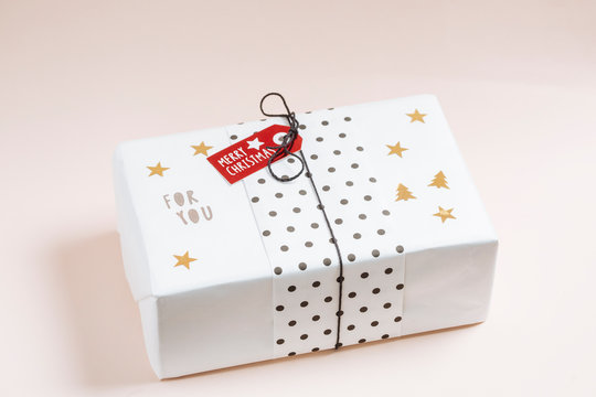 Christmas gifts boxes wrapped in paper