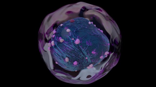 4K Genetically Modified Alien Cell. Seamless loop.