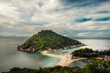 View point from top of mountain for see the beach, sea and nature of NangYuan and Tao island