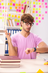Student preparing for exams with many conflicting priorities 