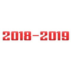 2018-2019 Red-White Stamp Text on white backgroud