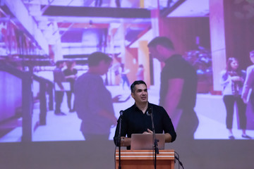 businessman giving presentations at conference room