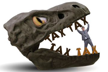 Businessman in the jaws of high taxes