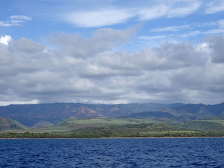 Beautiful Pakala Village Coast with clouds covering the tops of mountains