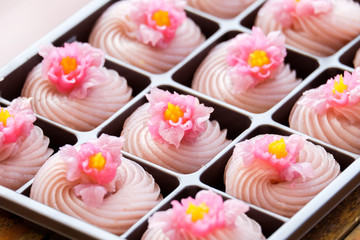 Thai dessert It’s made solely with flour, sugar, coconut cream and Taro.