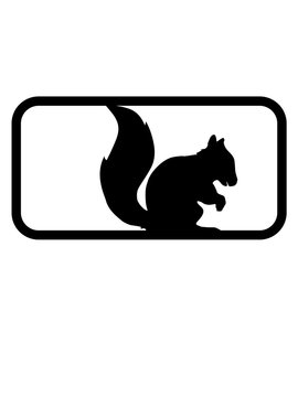 button sport logo schwarz eichh&ouml;rnchen nagetier s&uuml;&szlig; niedlich sitzend comic cartoon design grauh&ouml;rchen klein baum wald herbst n&uuml;sse clipart