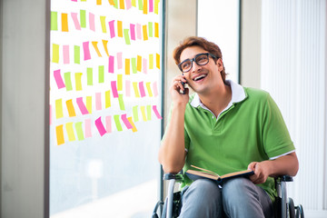 Young student in wheelchair with many conflicting priorities 