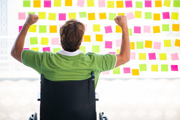 Young student in wheelchair with many conflicting priorities 