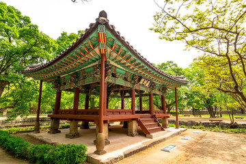 Yeongjugak pavilion at the Gwanghanlluwon in Namwon-si, Republic of korea. 