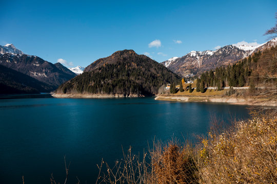 Lake on mountain. Alps.