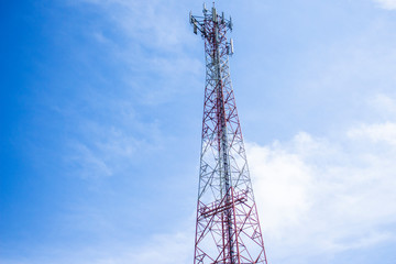 radio pole technology network tower blue sky