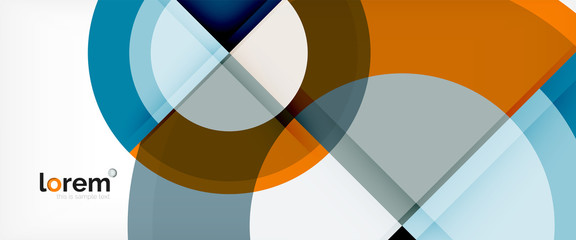 Obraz premium Modern geometric circles abstract background, colorful round shapes with shadow effects