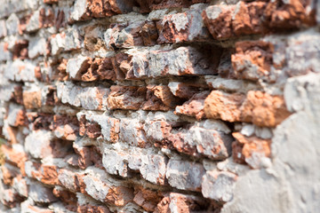 Old brick wall and concrete crack