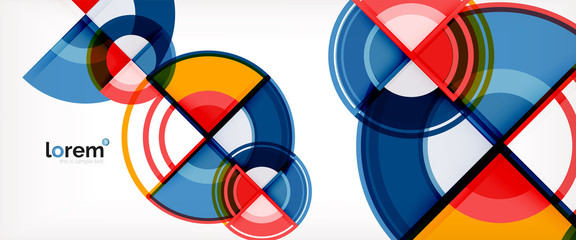 Obraz premium Circle abstract background, bright colorful round geometric shapes